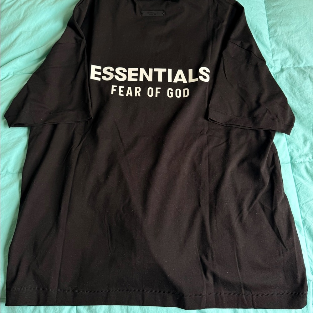 Fear of God ESSENTIALS Black Short-Sleeve Logo Tee